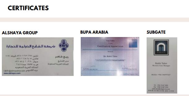 CERTIFICATES