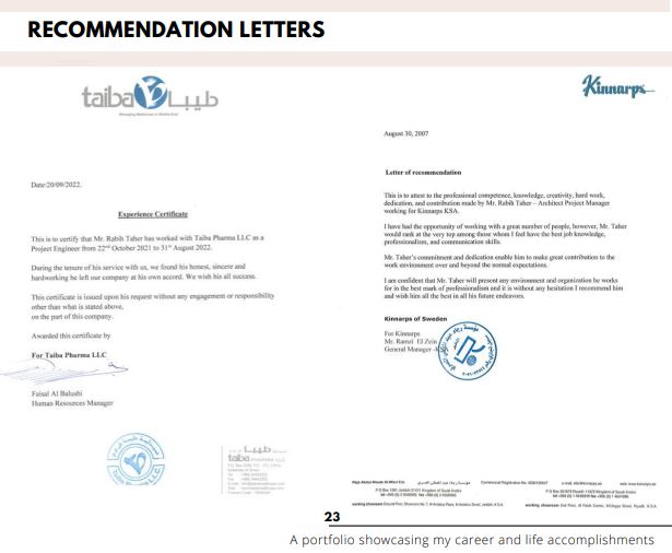 RECOMMENDATION LETTERS